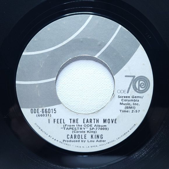 Carole King Vinyl 45 It's Too Late / I Feel The Earth Move on Ode EX Rock - Picture 2 of 2